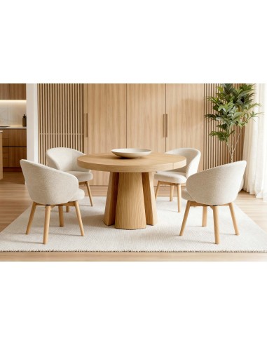 Mesa redonda extensível MARCELLA 120 (170), em...