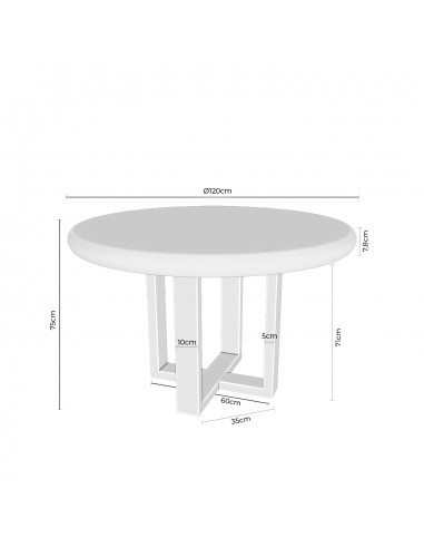 Mesa redonda VIOLETTE 120 cm, fibrocemento...