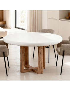 Mesa redonda VIOLETTE de 120 cm, em fibrocimento branco... 2