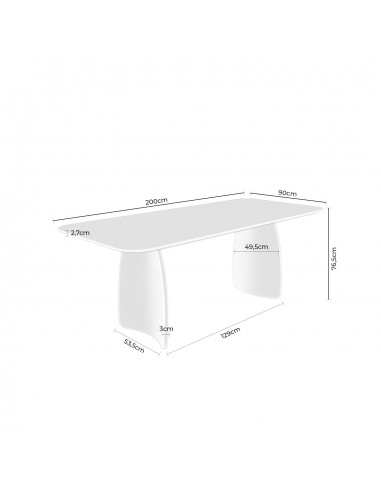 Mesa de design minimalista KIMBERLY 200 x 90 em...