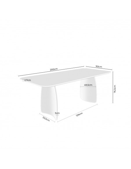 Mesa de diseño minimalista KIMBERLY 200 x 90 terminada en nogal