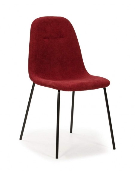 SILLA de diseño RENNE, tela, metal negro