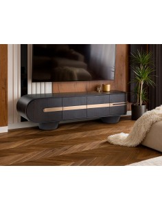 Mueble de tv de diseño italiano LUCA 200x45 roble oscuro... 2