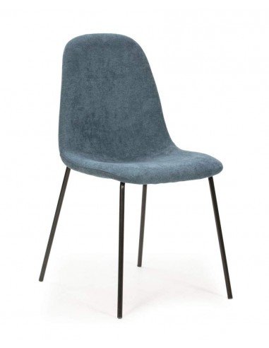 SILLA de diseño RENNE, tela, metal negro