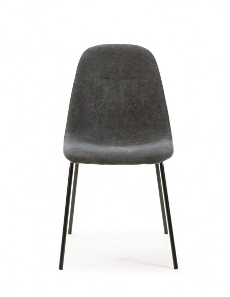 SILLA de diseño RENNE, tela, metal negro