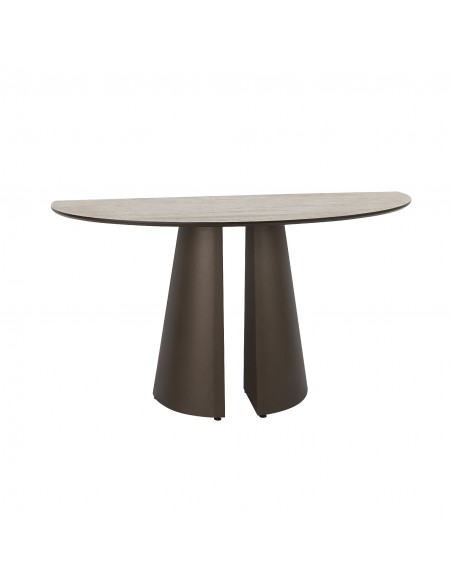 Console de design SAMARA 130, acabamento travertino e castanho ferrugem.