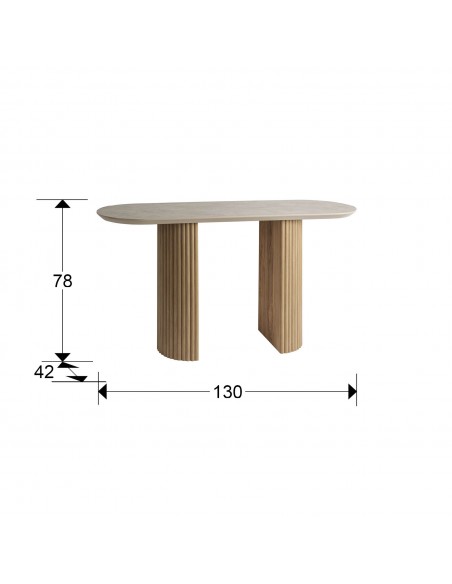 Consola IRATI 130x42, design elegante em símil de pedra e madeira.