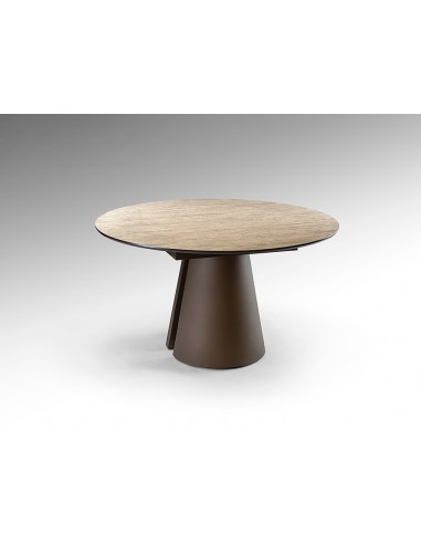 Mesa redonda SAMARA 138 cm, símil travertino y...