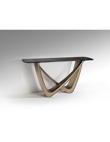 Consola de design GENESIS 150 em bronze e vidro...