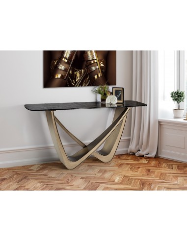 Consola de design GENESIS 150 em bronze e vidro...