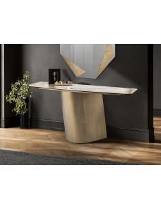 Consola recibidor de diseño NUMA 150 en latón cepillado y... 2