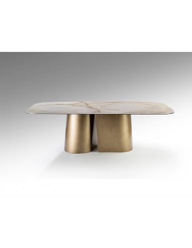 Mesa de diseño NUMA 240x120 en latón cepillado...