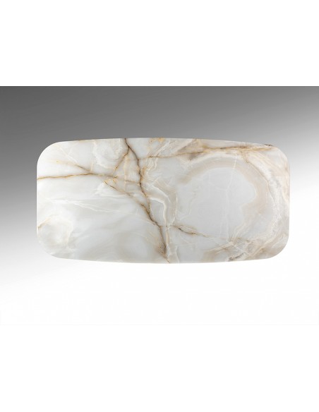 Mesa de diseño NUMA 240x120 en latón cepillado y mármol