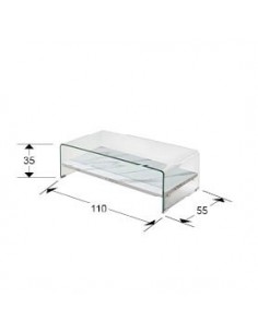 Mesa de centro SONOMA en cristal curvado y símil mármol... 2