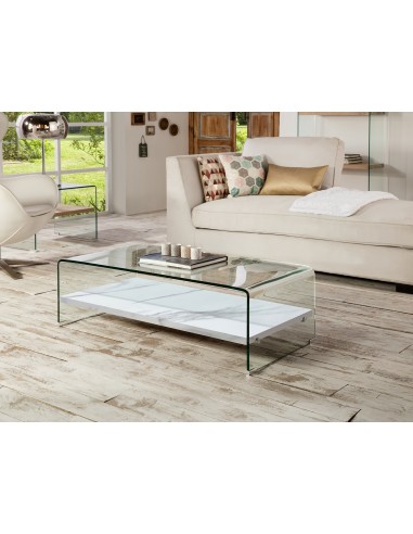 Mesa de centro SONOMA em vidro curvo e símil...