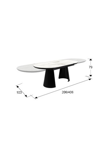 Mesa de diseño Extensible grande CAPRI 206 a...