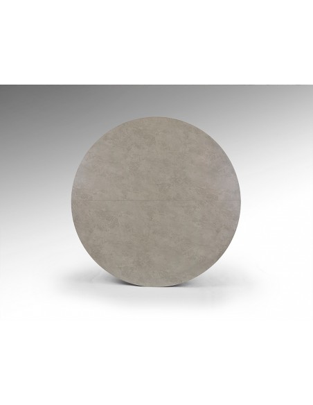 Mesa redonda extensible KORIA de 130 a 230 cm, MDF melamina Piedra