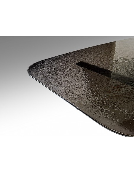 Mesa GENESIS de design italiano 240 cm, com base em vidro termoformado e bronze.