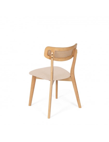 Silla de madera roble SHIRLEY diseño escandinavo con Respaldo Cannage