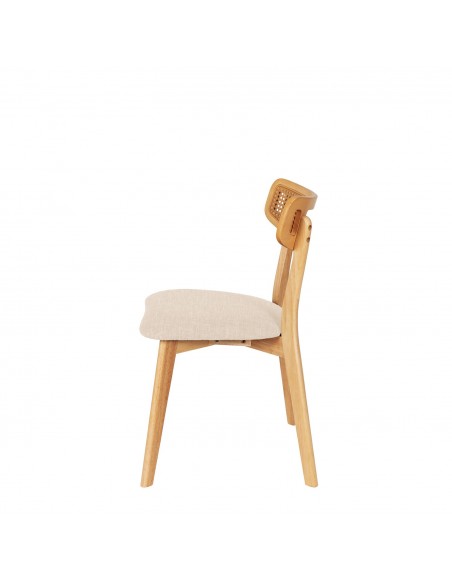 Silla de madera roble SHIRLEY diseño escandinavo con Respaldo Cannage