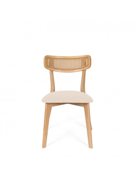 Silla de madera roble SHIRLEY diseño escandinavo con Respaldo Cannage