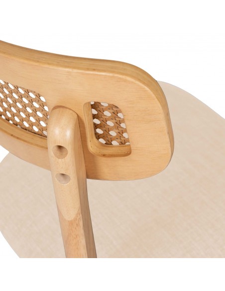 Silla de madera roble SHIRLEY diseño escandinavo con Respaldo Cannage