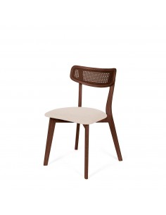 Cadeira de madeira nogueira SHIRLEY design escandinavo e...