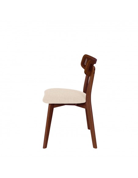 Silla de madera nogal SHIRLEY diseño escandinavo con Respaldo Cannage