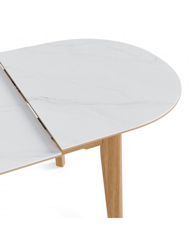 Mesa extensível em porcelânico branco VELMA...