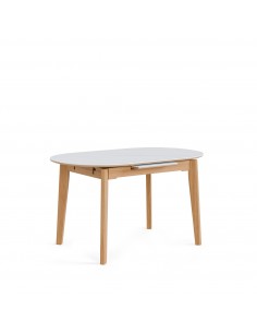 Mesa extensível em porcelânico branco VELMA 140(180) x 85...