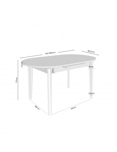 Mesa extensível em porcelânico branco VELMA...