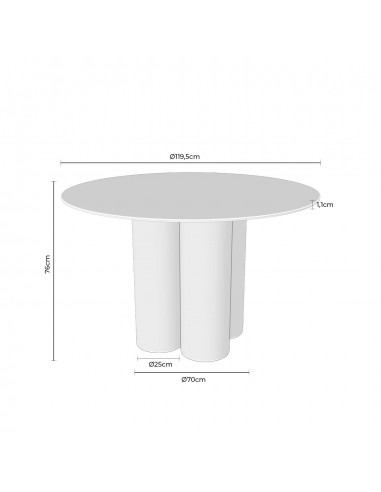 Mesa redonda em porcelânico Travertino TRACY...