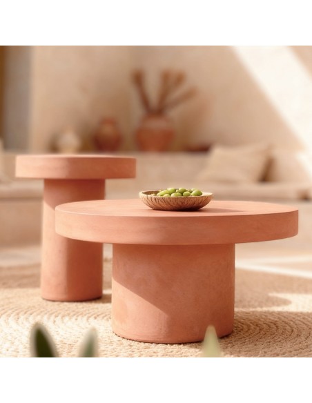 Mesa de centro en microcemento Terracota DONATO 80 cm