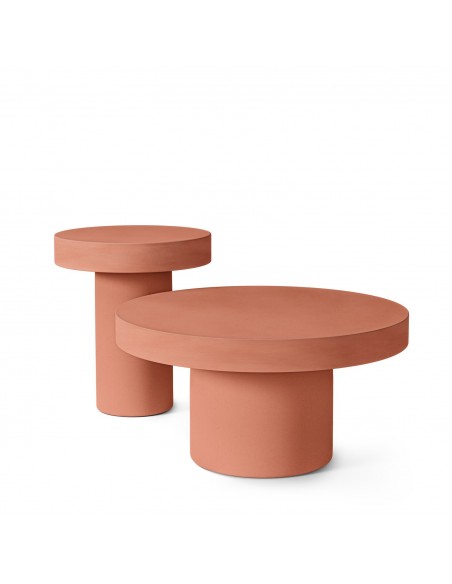 Mesa de centro em microcimento terracota DONATO 80 cm