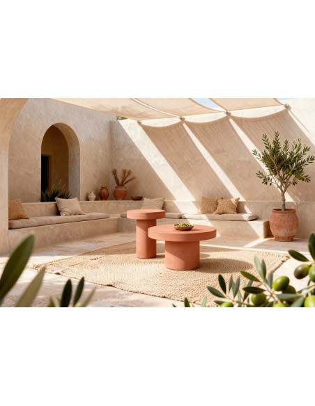 Mesa de centro en microcemento Terracota DONATO 80 cm