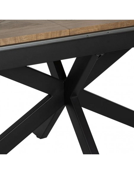 Mesa extensível Oslo 160(200) x 90, laminado com aspeto de madeira e metal