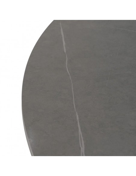 Mesa redonda extensible Gaia 120 (160) porcelánico gris y metal negro
