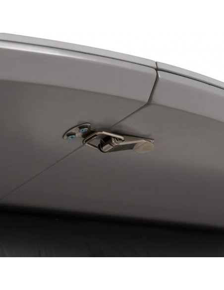 Mesa redonda extensible Gaia 120 (160) porcelánico gris y metal negro