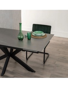 Mesa extensível 170(220) x 90 NALU em porcelânico cinza e... 2