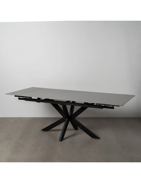Mesa extensível 170(220) x 90 NALU em porcelânico cinza e metal