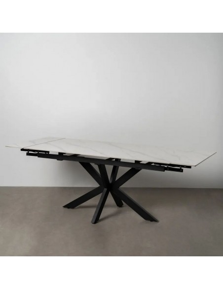 Mesa extensível 170(220) x 90 NALU porcelânico simil mármore e metal