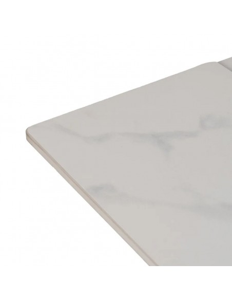 Mesa extensível 170(220) x 90 NALU porcelânico simil mármore e metal