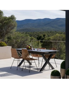 Mesa extensível 180(240) x 100 LUNA, vidro porcelânico... 2