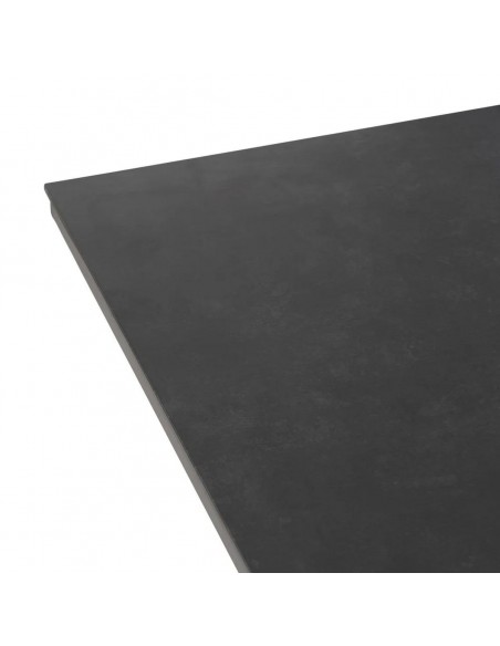Mesa extensible 180(240) x 100 LUNA, cristal porcelánico antracita y aluminio