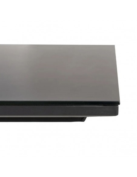 Mesa extensível 180(240) x 100 LUNA, vidro porcelânico antracite e alumínio