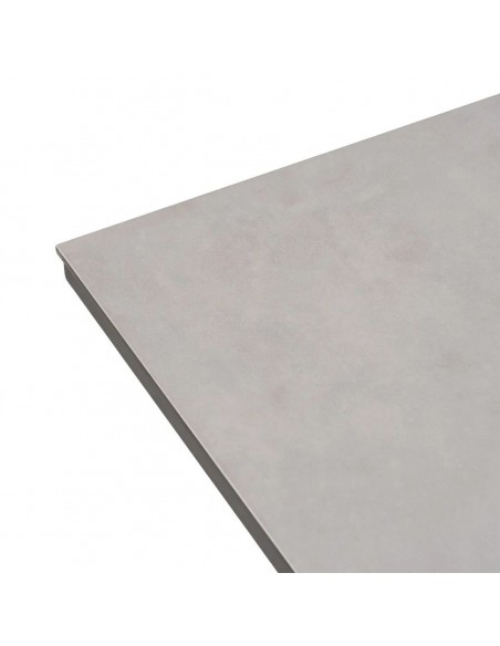 Mesa extensible 180(240) x 100 LUNA, cristal porcelánico blanco y aluminio