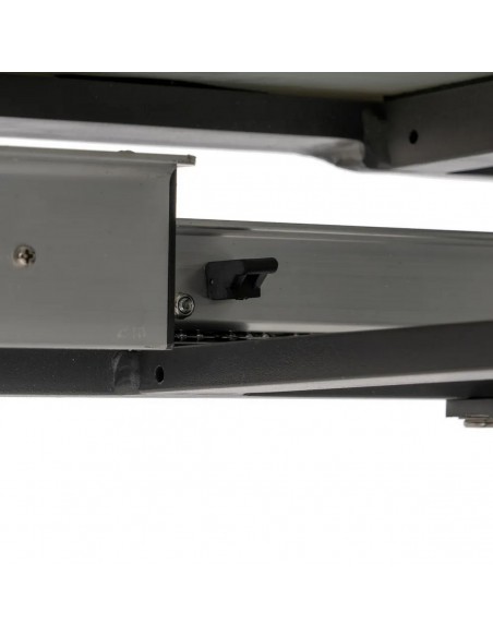 Mesa extensible 180(240) x 100 LUNA, cristal porcelánico blanco y aluminio