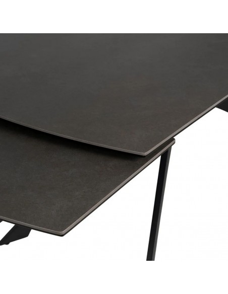 Mesa extensible Altea 180(260) x 90, cristal porcelánico gris.