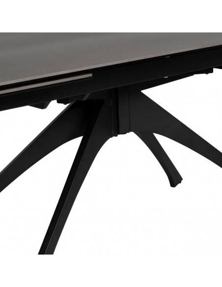 Mesa extensible Altea 180(260) x 90, cristal porcelánico gris.