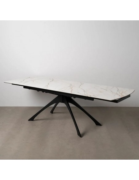 Mesa extensible Altea 180(260) x 90, cristal porcelánico simil mármol
